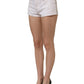 White Cotton Low Rise Denim Hot Pants Shorts