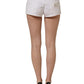 White Cotton Low Rise Denim Hot Pants Shorts
