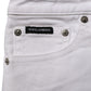 White Cotton Low Rise Denim Hot Pants Shorts