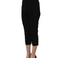 Black Viscose High Waist Capri Trouser Pants