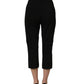 Black Viscose High Waist Capri Trouser Pants