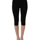 Black Cotton HighWaist Cropped Leggings Pants