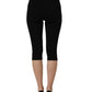 Black Cotton HighWaist Cropped Leggings Pants