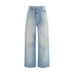 Blue Cotton Boyfriend Jeans