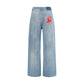 Blue Cotton Boyfriend Jeans