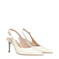 Beige Leather High Heel Pumps