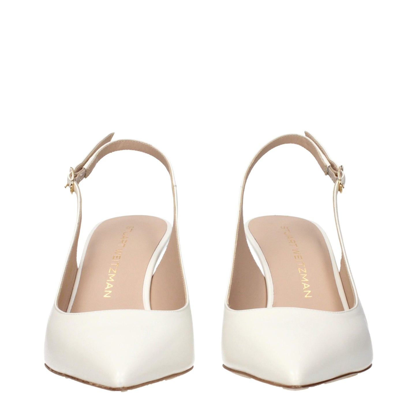 Beige Leather High Heel Pumps