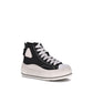 Black Cotton Platform Sneakers