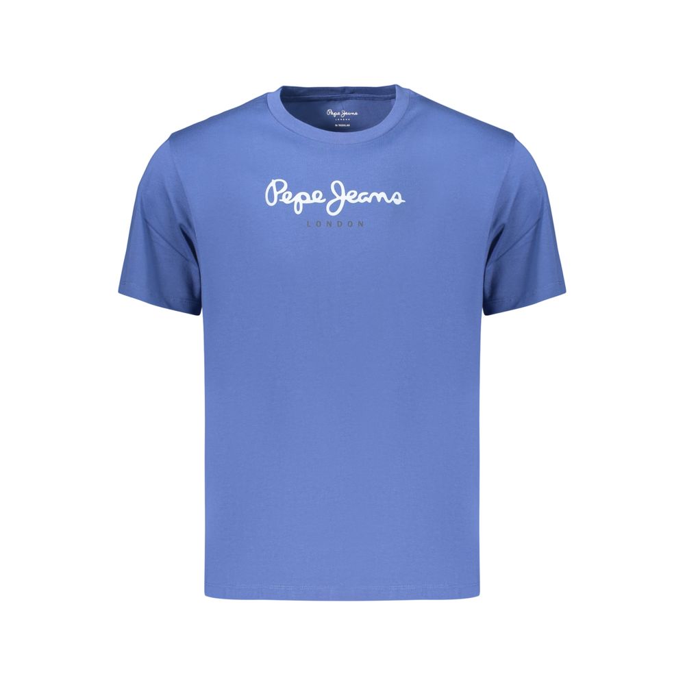 Blue Cotton Men's T-Shirt