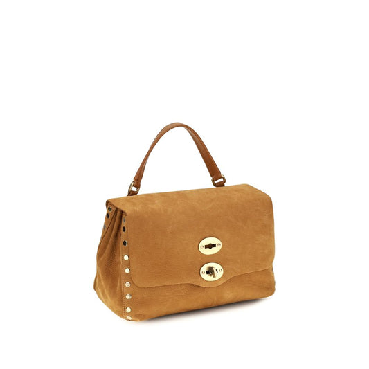 Beige Suede Leather Handbag
