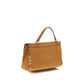 Beige Suede Leather Shoulder Bag