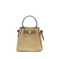 Beige Suede Leather Backet Bag