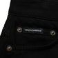 Dark Gray Cotton Mid Rise Denim Hot Pants Shorts