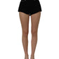 Dark Gray Cotton Mid Rise Denim Hot Pants Shorts