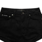 Dark Gray Cotton Mid Rise Denim Hot Pants Shorts