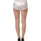 White Satin High Rise Women Hot Pants Shorts