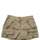 Green Cotton Mid Rise Cargo Hot Pants Shorts