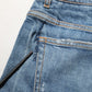 Blue Cotton High Rise Denim Hot Pants Shorts