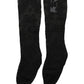 Black Floral Lace Nylon Stretch Stockings Socks