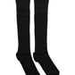 Black Wool Knit Calf Long Women Accessory Socks
