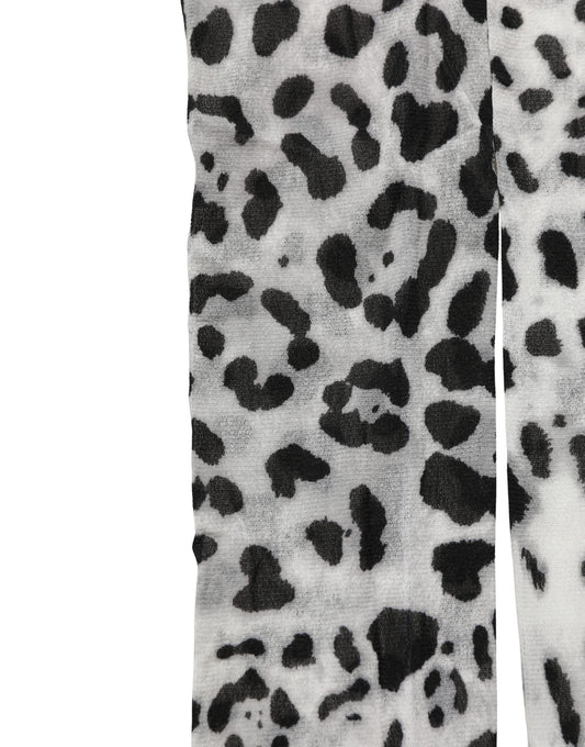 Gray Leopard Nylon Tights Stocking Pantyhose Socks