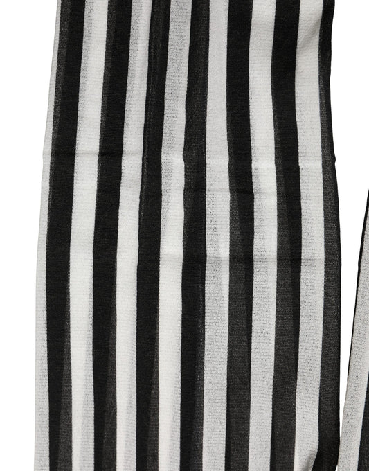 Black White Stripes Tights Stocking Pantyhose Socks