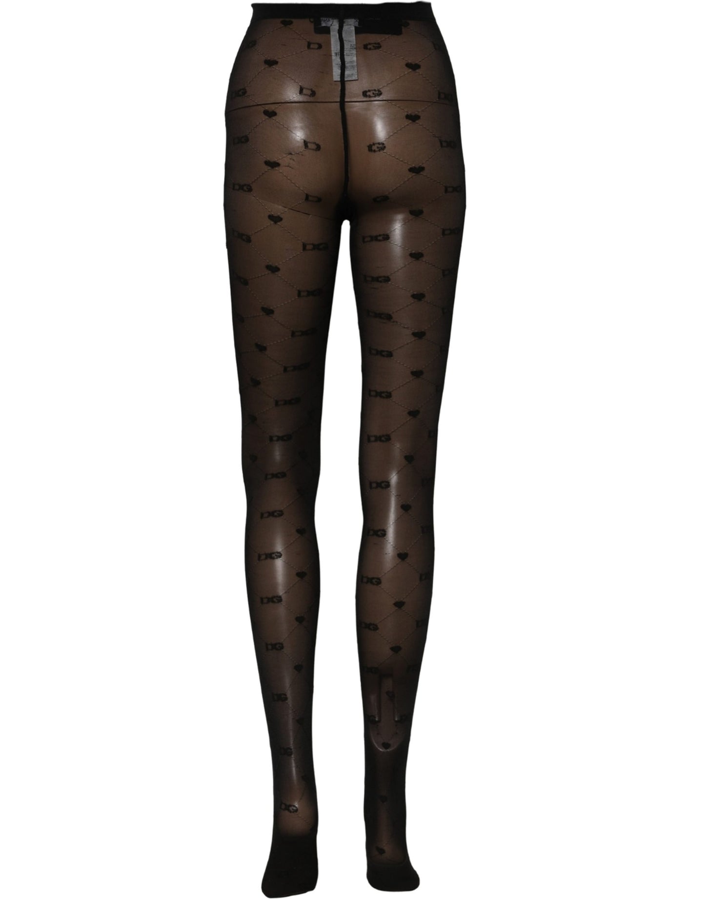 Black Nylon Logo Tights Stocking Pantyhose Socks