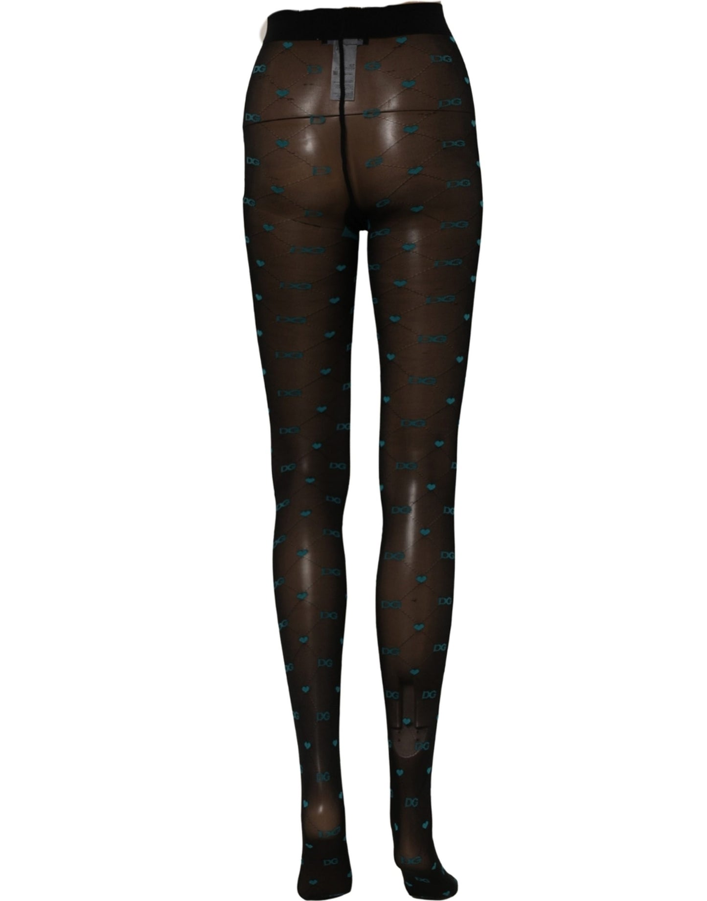 Black Nylon Logo Tights Stocking Pantyhose Socks