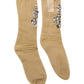 Brown Stretch Floral Clear Crystal Stockings Socks