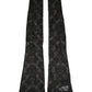 Black Floral Lace Nylon Stretch Knee High Socks