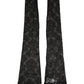 Black Floral Lace Nylon Stretch Knee High Socks