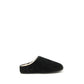Black Leather Mules