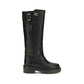 Black Calf Leather Bos Taurus Flat Boots