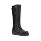 Black Calf Leather Bos Taurus Flat Boots