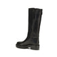 Black Calf Leather Bos Taurus Flat Boots