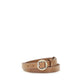 Beige Calf Leather Bos Taurus Thin Belt