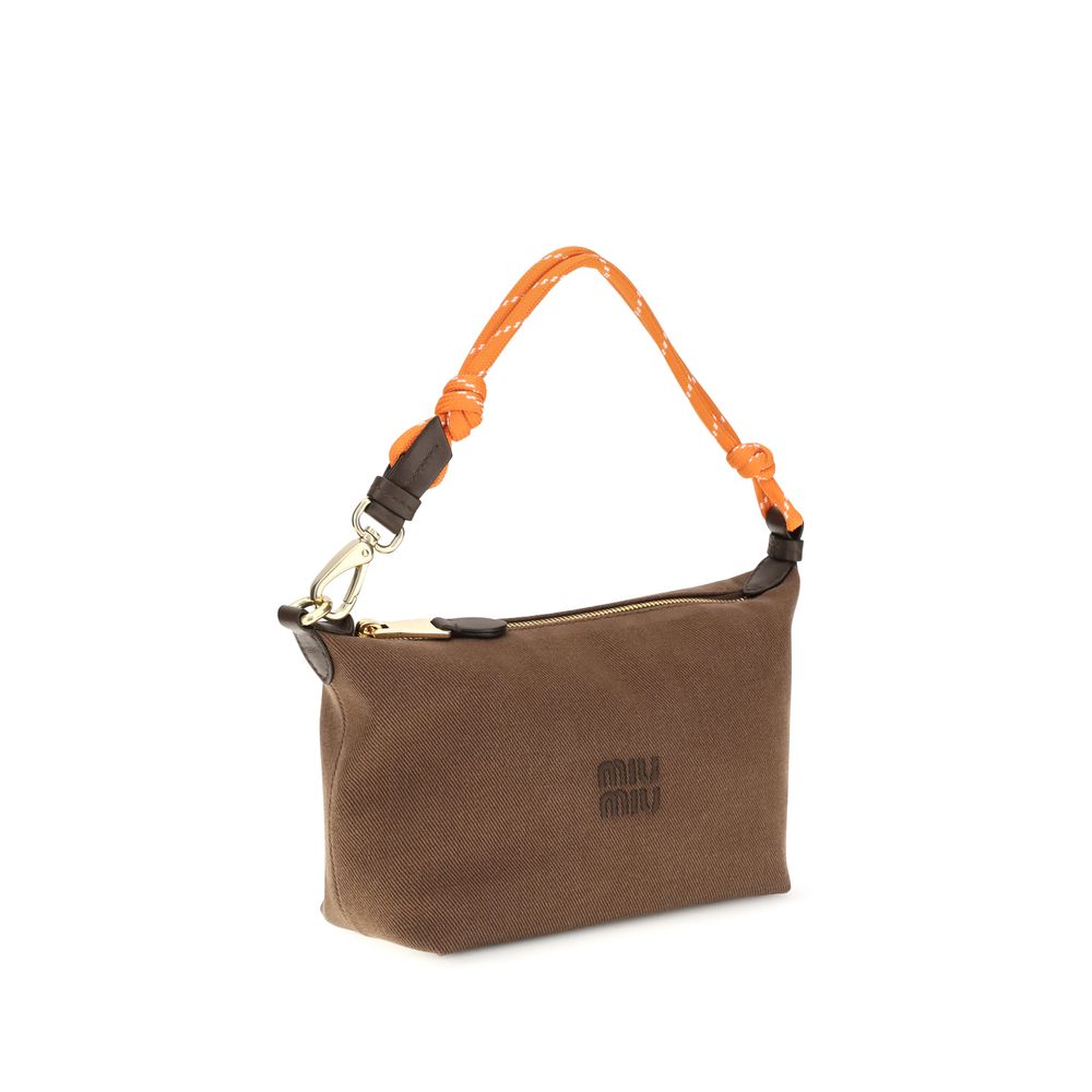 Brown Cotton Shoulder Bag