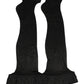 Black Nylon Logo Calf Long Women Accessory Socks