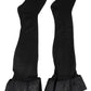 Black Nylon Logo Calf Long Women Accessory Socks