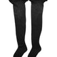 Black Nylon Logo Calf Long Women Accessory Socks