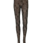 Black White All Over Print Sheer Stretch Tights Socks