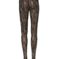 Black White All Over Print Sheer Stretch Tights Socks