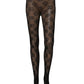 Black All Over Print Sheer Stretch Tights Socks