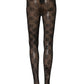 Black All Over Print Sheer Stretch Tights Socks