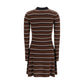 Brown Wool Oves Aries Casual Dress
