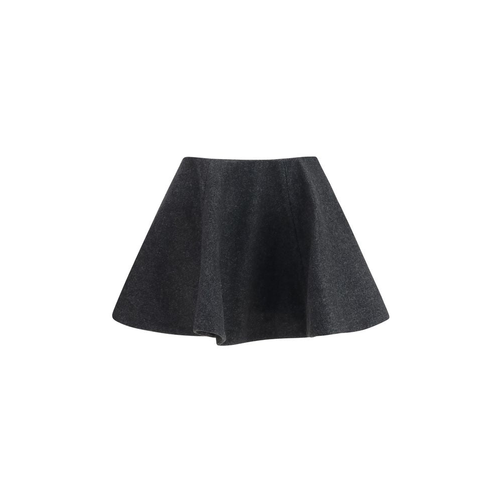 Gray Wool Oves Aries Midi Skirt
