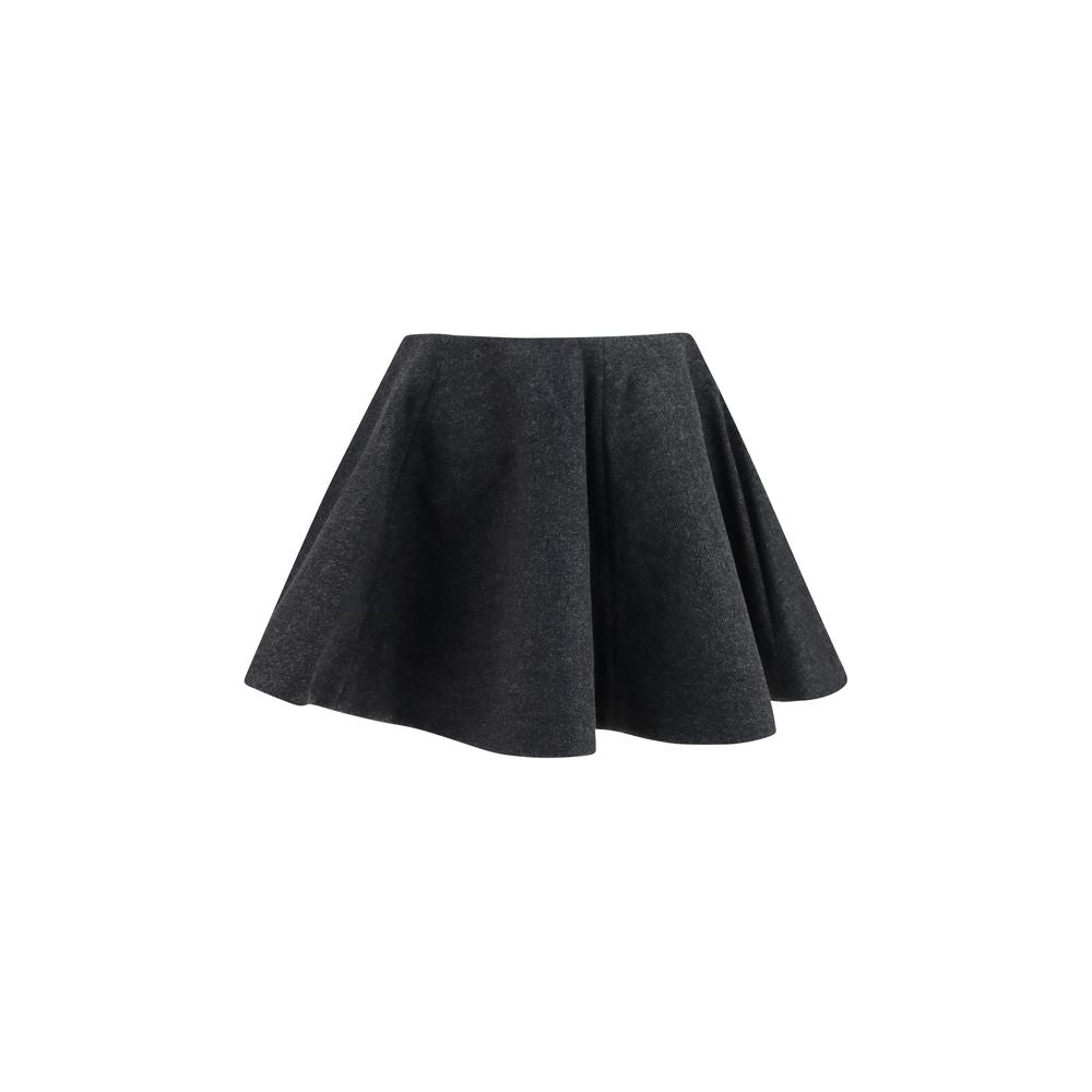 Gray Wool Oves Aries Midi Skirt