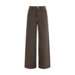 Brown Cotton Casual Pants