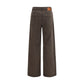 Brown Cotton Casual Pants