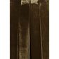 Brown Viscose Casual Pants
